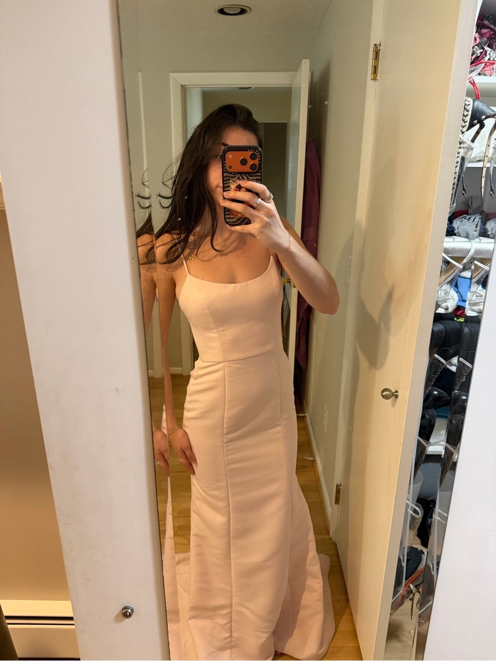 Amsale Blush Pink Sleeveless Maxi Gown